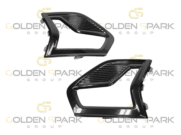 2019-2020 Ford Fusion Fog Lamp Cover Black (GLOSS FINISH) LH & RH (Pair) (Driver & Passenger Side) - Golden Spark Group