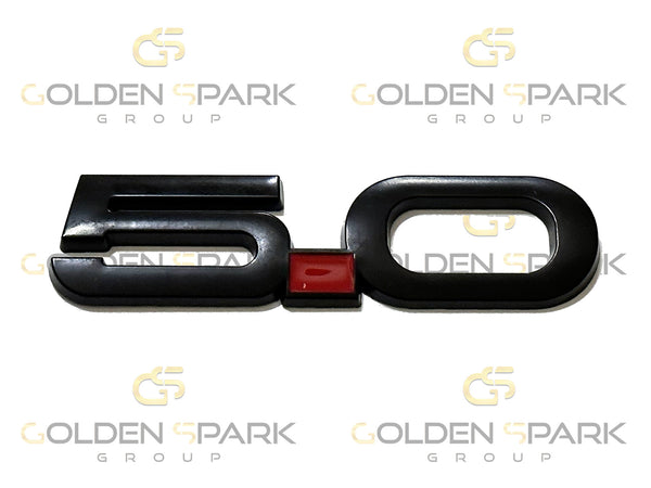 Ford Mustang 5.0L Fender Side Emblems - BLACK/RED Accessory - Golden Spark Group