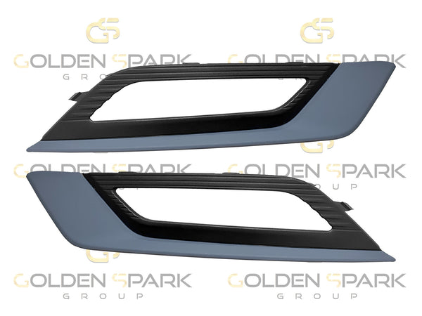 2017-2018 Ford Fusion Fog Lamp Cover W/Hole (Black & Gray) LH & RH (Pair) (Driver & Passenger Side) - Golden Spark Group
