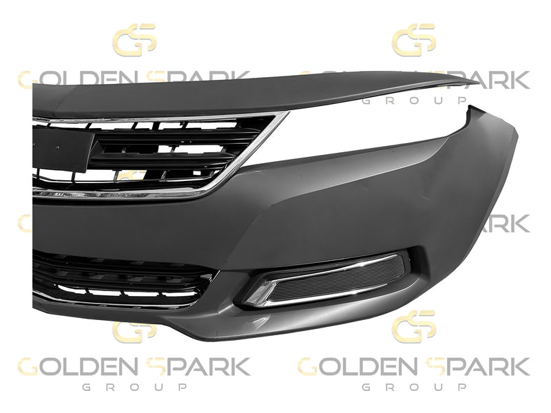 2014-2019 Chevrolet Impala Front Bumper with Upper & Lower Grille W/Fog Lamp Cover Chrome/Black - Golden Spark Group