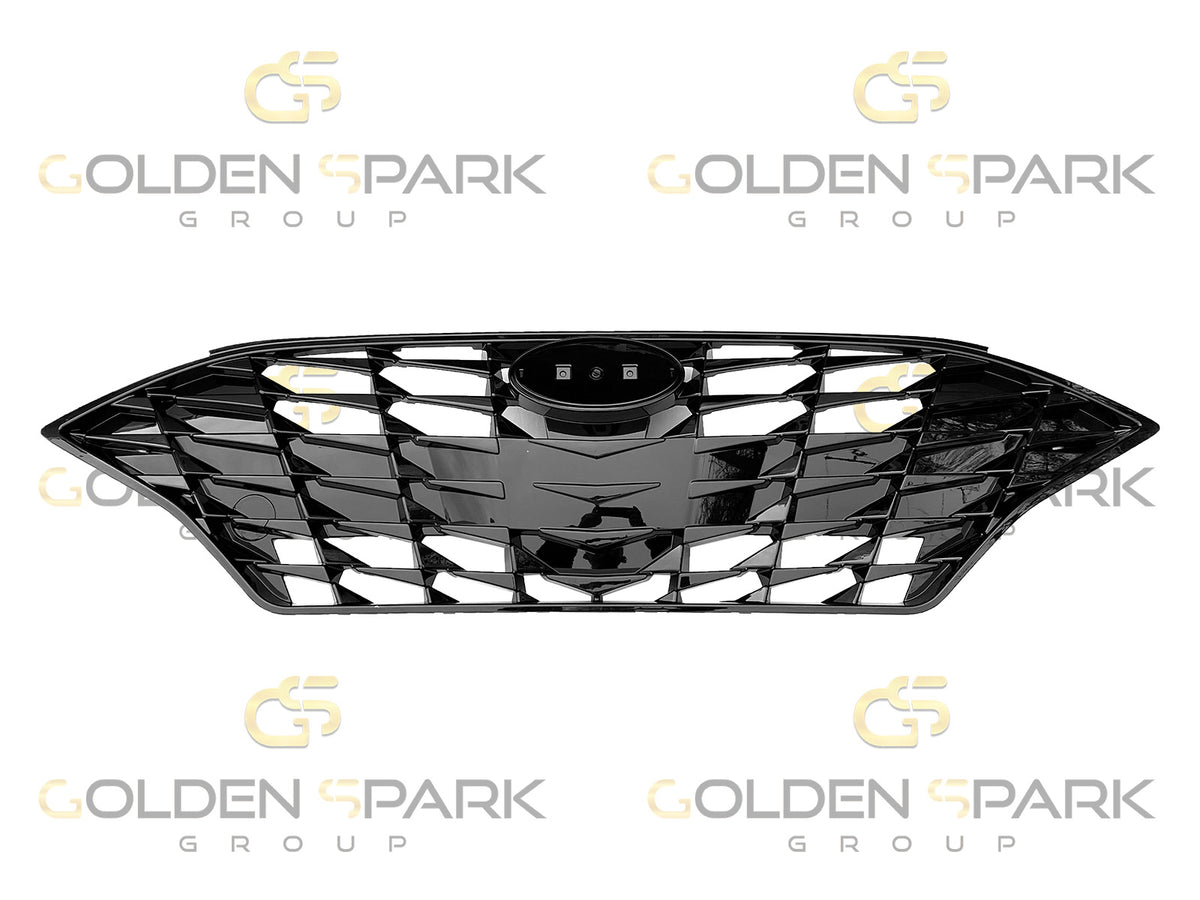 Gloss Black Front Bumper Grille For 2020-2023 Hyundai Sonata Sport SE – No Sensor Hole, Direct Replacement (86350-L0700)