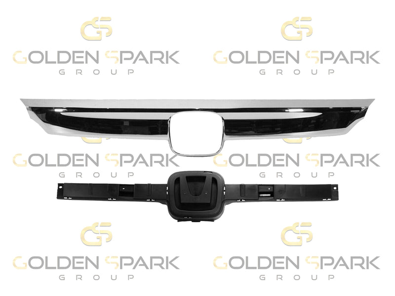 2018-2020 Honda Accord Front Bumper Upper Grille ASSY Chrome (Grille + Molding) - Golden Spark Group