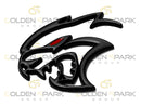 Dodge Charger, Challenger Hellcat Left Front Fender Emblem - Matte Black/Red Eye Accessory LH (Driver Side) (Universal) - Golden Spark Group