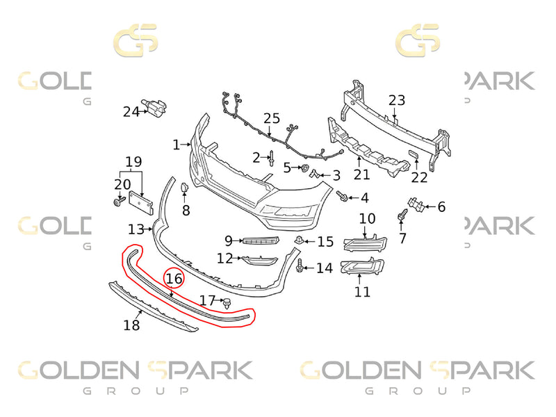 2019-2021 Hyundai Tucson Front Bumper LIP - Golden Spark Group